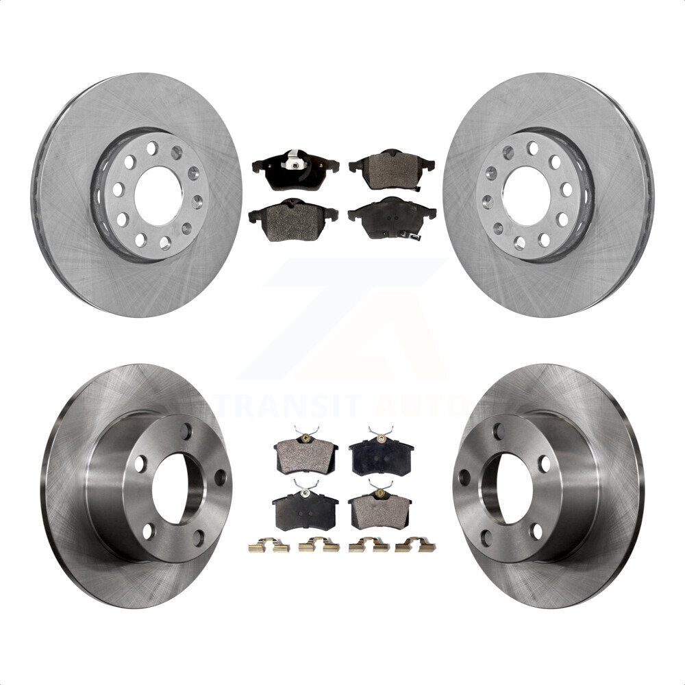 Front Rear Disc Brake Rotors And Semi-Metallic Pads Kit For 1999 Volkswagen Passat FWD From Chassis VIN #3BX124708 K8F-101024 by Transit Auto