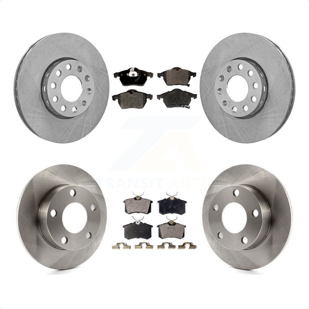 Front Rear Disc Brake Rotors And Semi-Metallic Pads Kit For 1999 Volkswagen Passat AWD From Chassis VIN #3BX124708 K8F-101025 by Transit Auto