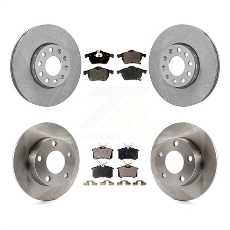 Front Rear Disc Brake Rotors And Semi-Metallic Pads Kit For 1999 Volkswagen Passat AWD From Chassis VIN #3BX124708 K8F-101025 by Transit Auto