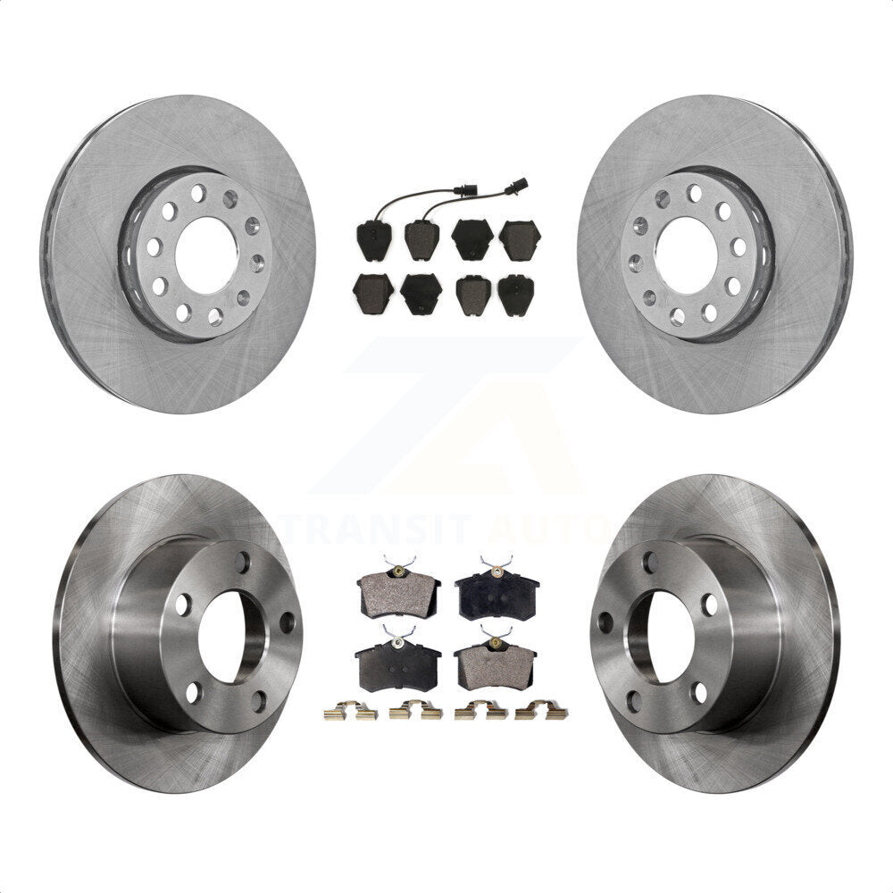 Front Rear Disc Brake Rotors And Semi-Metallic Pads Kit For 2002 Volkswagen Passat FWD With Dual Piston Caliper K8F-101034 by Transit Auto