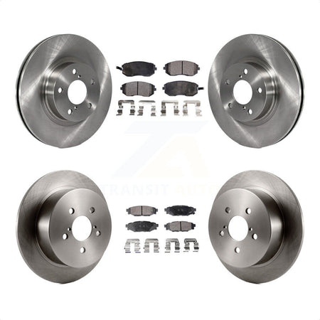 Front Rear Disc Brake Rotors And Semi-Metallic Pads Kit For 2005 Subaru Legacy i Limited With 277mm Diameter Rotor K8F-101044 by Transit Auto