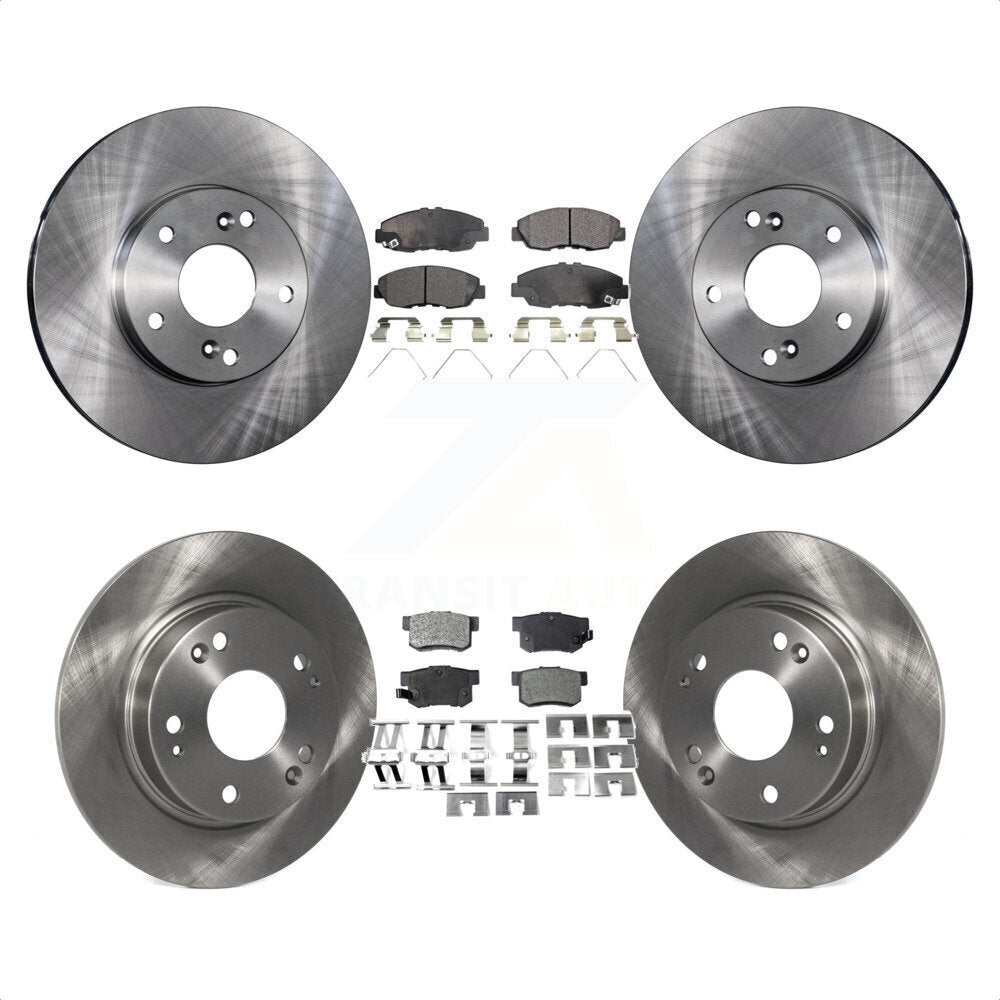 Front Rear Disc Brake Rotors And Semi-Metallic Pads Kit For 2014-2015 Honda Civic Touring K8F-101048 by Transit Auto