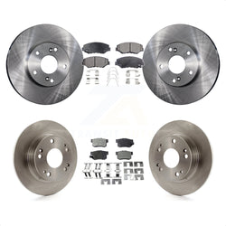 Front Rear Disc Brake Rotors And Semi-Metallic Pads Kit For 2003-2007 Honda Accord 2.4L Excluding Vehicles Built Canadian Market K8F-101051