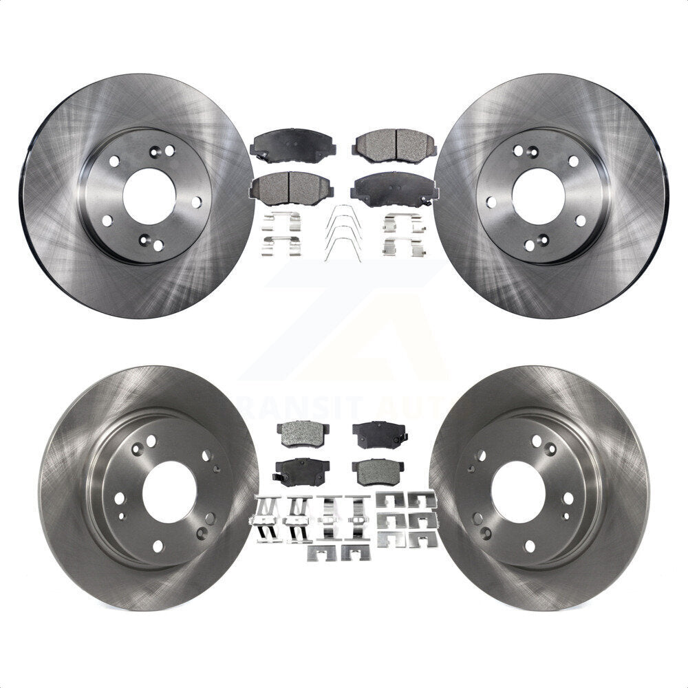 Front Rear Disc Brake Rotors And Semi-Metallic Pads Kit For Honda Civic Acura ILX K8F-101053 by Transit Auto