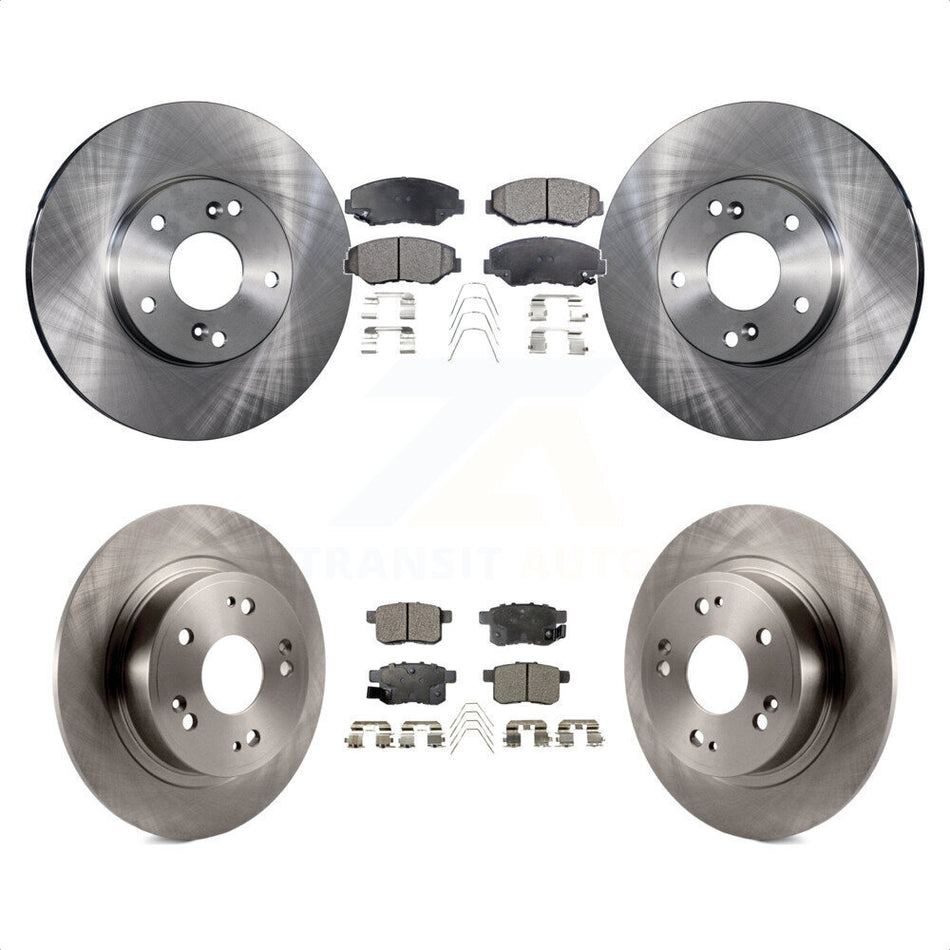 Front Rear Disc Brake Rotors And Semi-Metallic Pads Kit For Honda Accord K8F-101054 by Transit Auto