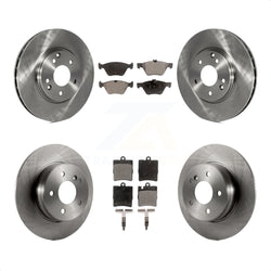 Front Rear Disc Brake Rotors And Semi-Metallic Pads Kit For Mercedes-Benz E320 CLK320 E430 CLK430 K8F-101059