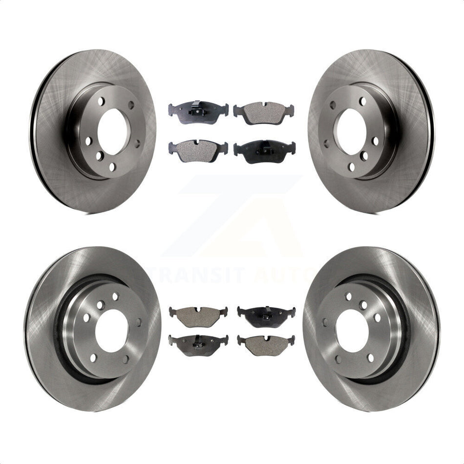 Front Rear Disc Brake Rotors And Semi-Metallic Pads Kit For 1998-1998 BMW 328i 328is With 294mm Diameter Rotor K8F-101065 by Transit Auto