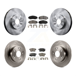Front Rear Disc Brake Rotors And Semi-Metallic Pads Kit For Honda Accord Acura TSX K8F-101075