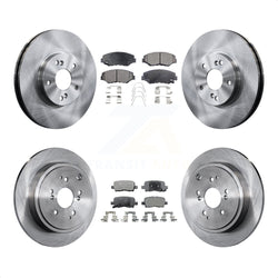 Front Rear Disc Brake Rotors And Semi-Metallic Pads Kit For 2003-2008 Honda Pilot K8F-101079