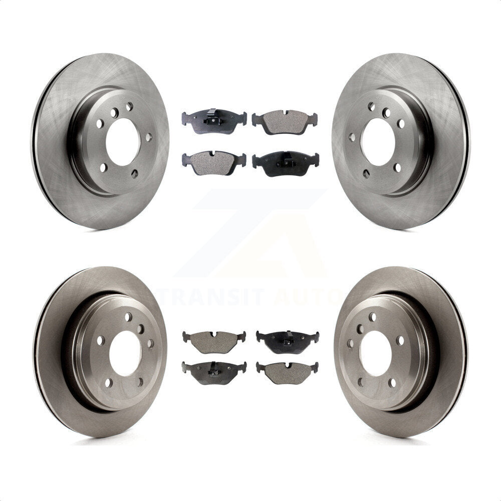 Front Rear Disc Brake Rotors And Semi-Metallic Pads Kit For 2001-2005 BMW 325xi K8F-101103 by Transit Auto