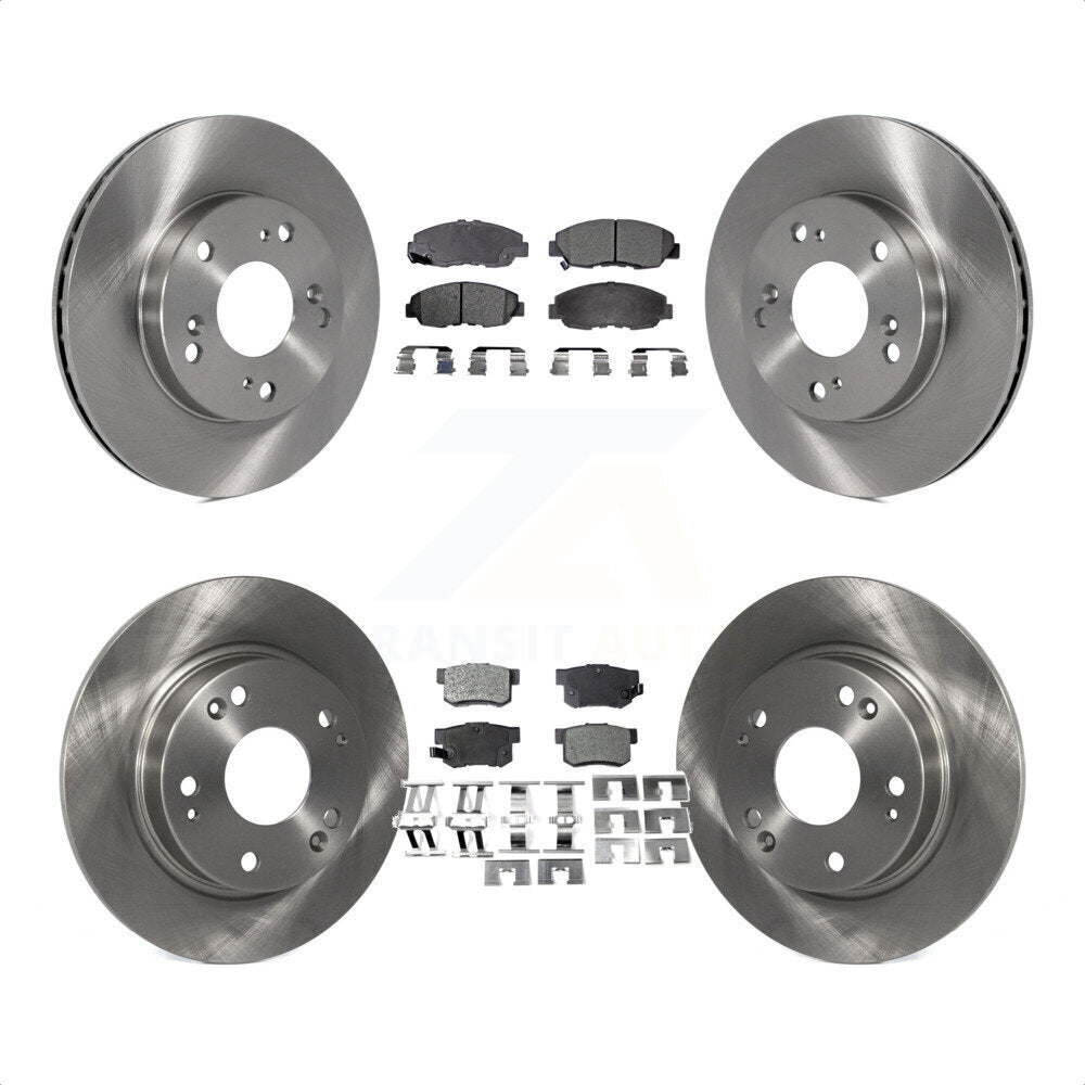 Front Rear Disc Brake Rotors And Semi-Metallic Pads Kit For Honda Civic K8F-101115 by Transit Auto