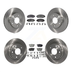 Front Rear Disc Brake Rotors And Semi-Metallic Pads Kit For Honda Civic K8F-101115
