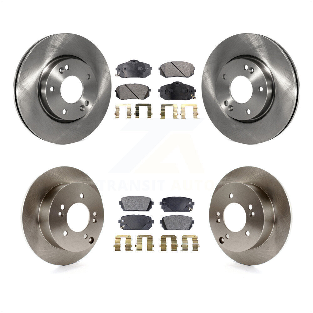 Front Rear Disc Brake Rotors And Semi-Metallic Pads Kit For 2010-2012 Kia Rondo K8F-101126 by Transit Auto