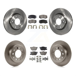 Front Rear Disc Brake Rotors And Semi-Metallic Pads Kit For Hyundai Tiburon K8F-101129