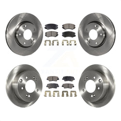 Front Rear Disc Brake Rotors And Semi-Metallic Pads Kit For 2012-2013 Kia Soul K8F-101133