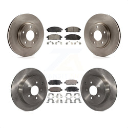 Front Rear Disc Brake Rotors And Semi-Metallic Pads Kit For 2004-2009 Nissan Quest K8F-101146
