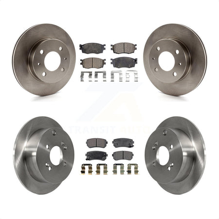 Front Rear Disc Brake Rotors And Semi-Metallic Pads Kit For 2006 Hyundai Accent Hatchback K8F-101161 by Transit Auto