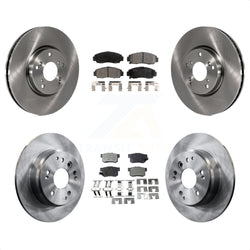 Front Rear Disc Brake Rotors And Semi-Metallic Pads Kit For 2004-2005 Acura TL Automatic transmission K8F-101163