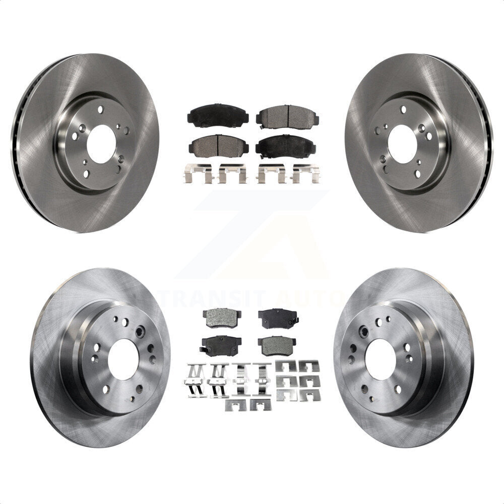 Front Rear Disc Brake Rotors And Semi-Metallic Pads Kit For 2004-2005 Acura TL Automatic transmission K8F-101163 by Transit Auto