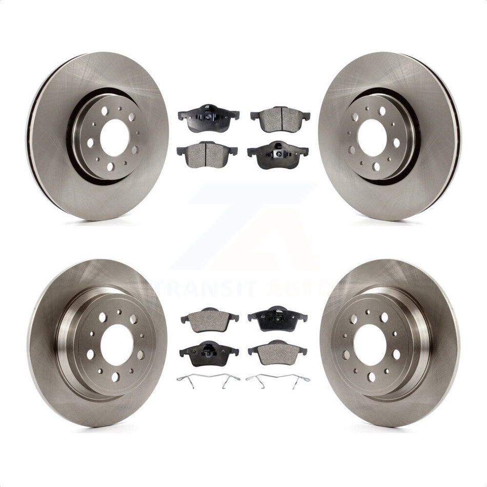 Front Rear Disc Brake Rotors And Semi-Metallic Pads Kit For 2008 Volvo S60 With 316mm Diameter Rotor K8F-101173 by Transit Auto