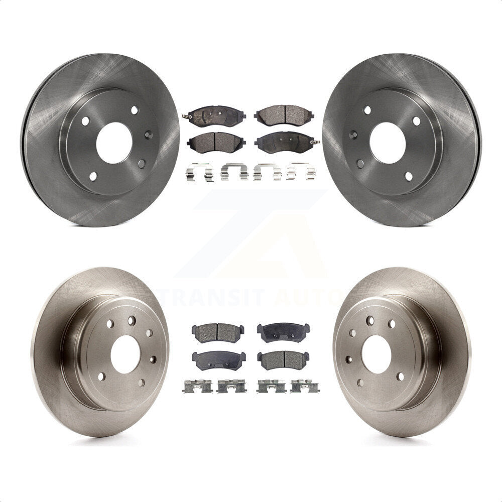 Front Rear Disc Brake Rotors And Semi-Metallic Pads Kit For 2004-2006 Chevrolet Optra With 276mm Diameter Rotor K8F-101199 by Transit Auto