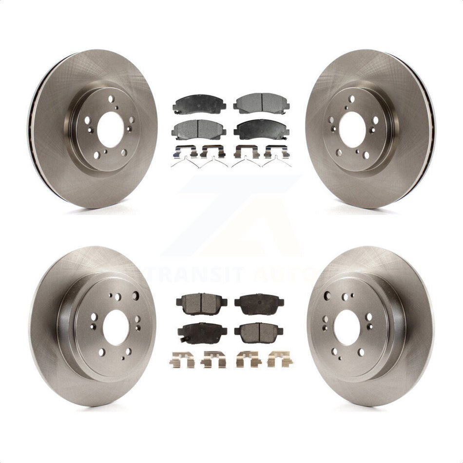 Front Rear Disc Brake Rotors And Semi-Metallic Pads Kit For 2006-2014 Honda Ridgeline K8F-101202 by Transit Auto