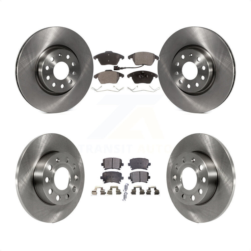 Front Rear Disc Brake Rotors And Semi-Metallic Pads Kit For 2008-2008 Audi A3 Quattro K8F-101214 by Transit Auto