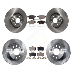 Front Rear Disc Brake Rotors And Semi-Metallic Pads Kit For Volkswagen Jetta Beetle K8F-101220
