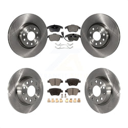 Front Rear Disc Brake Rotors And Semi-Metallic Pads Kit For Volkswagen Passat K8F-101222