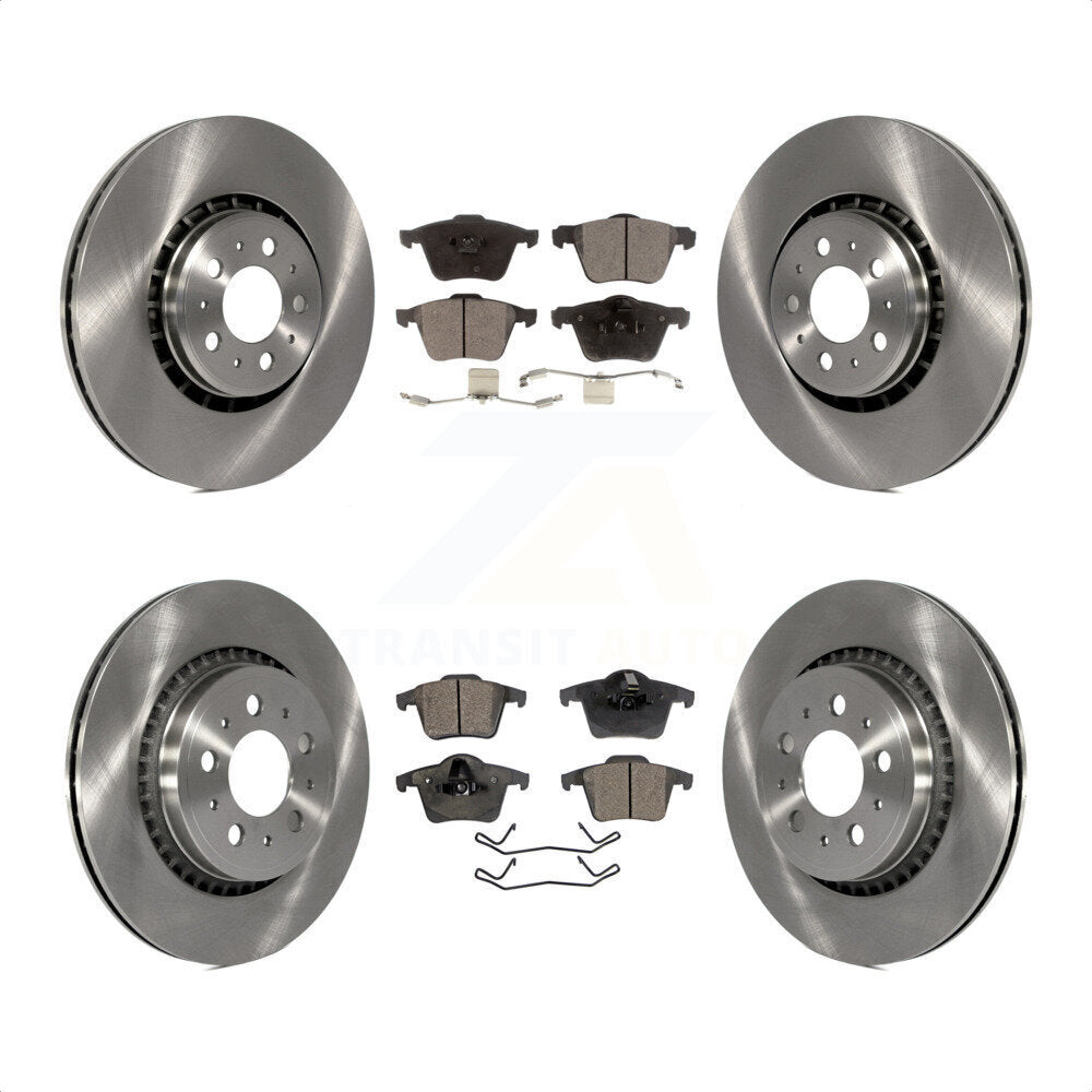 Front Rear Disc Brake Rotors And Semi-Metallic Pads Kit For 2003-2014 Volvo XC90 With 336mm Diameter Rotor K8F-101228 by Transit Auto