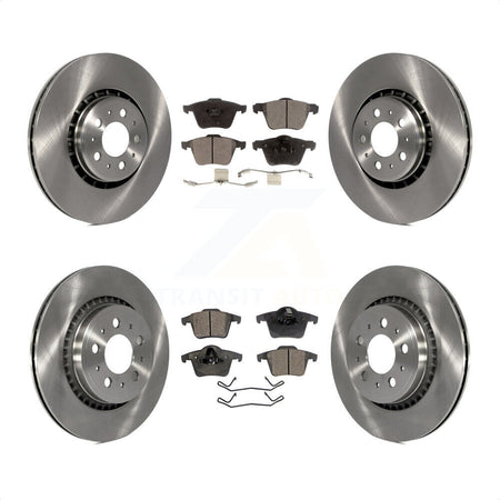 Front Rear Disc Brake Rotors And Semi-Metallic Pads Kit For 2003-2014 Volvo XC90 With 336mm Diameter Rotor K8F-101228 by Transit Auto