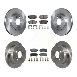 Front Rear Disc Brake Rotors And Semi-Metallic Pads Kit For Hyundai Accent Kia Rio Rio5 K8F-101233