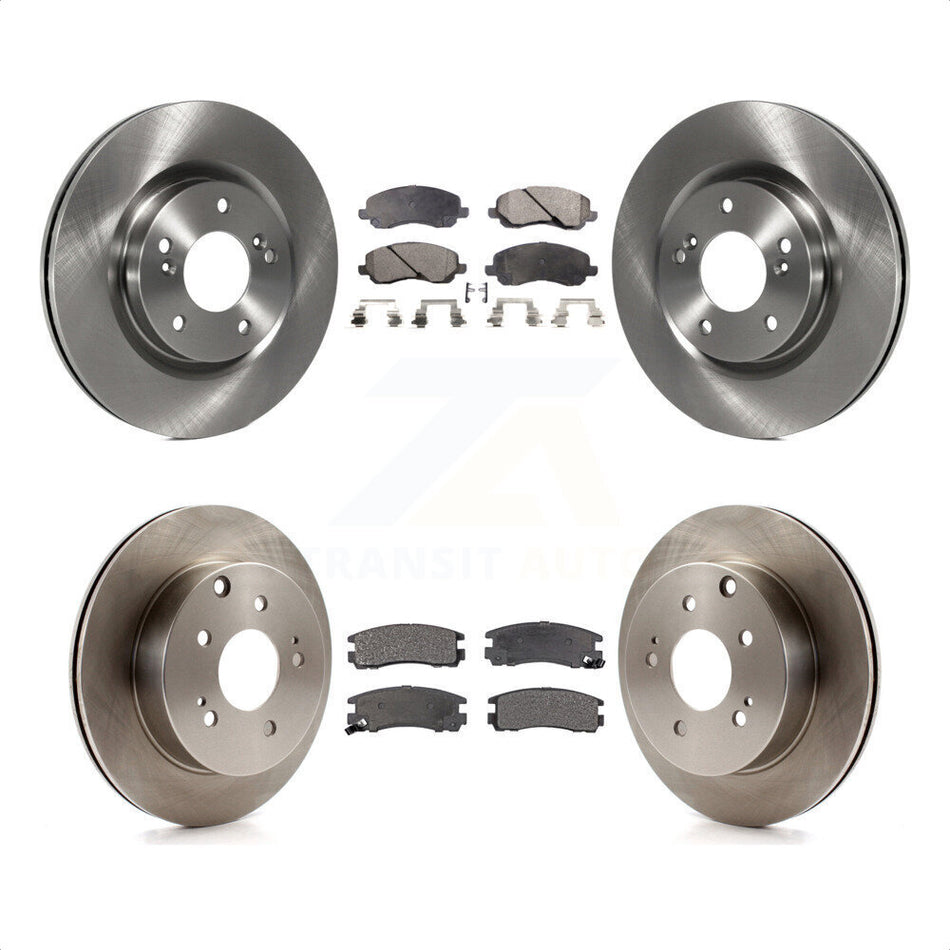 Front Rear Disc Brake Rotors And Semi-Metallic Pads Kit For 2007 Mitsubishi Galant Ralliart K8F-101236 by Transit Auto