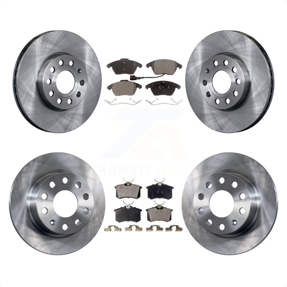 Front Rear Disc Brake Rotors And Semi-Metallic Pads Kit For Volkswagen Jetta Beetle K8F-101240 by Transit Auto