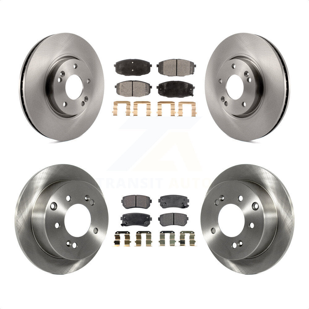 Front Rear Disc Brake Rotors And Semi-Metallic Pads Kit For Kia Forte Koup Forte5 K8F-101243 by Transit Auto