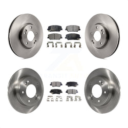 Front Rear Disc Brake Rotors And Semi-Metallic Pads Kit For Hyundai Veloster Kia Forte Koup K8F-101244