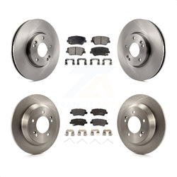 Front Rear Disc Brake Rotors And Semi-Metallic Pads Kit For 2014-2017 Kia Rondo With Manual Parking K8F-101245