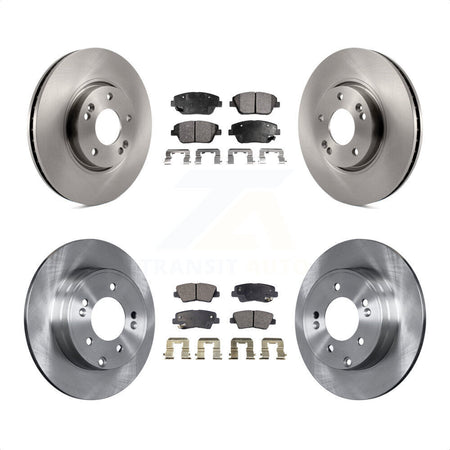 Front Rear Disc Brake Rotors And Semi-Metallic Pads Kit For Hyundai Sonata Kia Optima K8F-101247 by Transit Auto