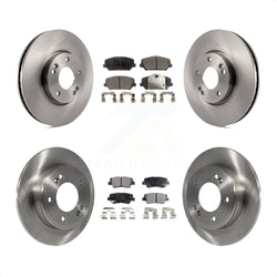 Front Rear Disc Brake Rotors And Semi-Metallic Pads Kit For Kia Forte Forte5 Koup K8F-101251