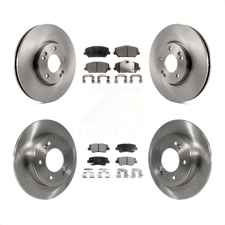 Front Rear Disc Brake Rotors And Semi-Metallic Pads Kit For Kia Forte Forte5 Koup K8F-101251 by Transit Auto