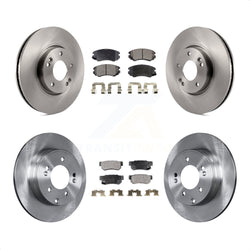 Front Rear Disc Brake Rotors And Semi-Metallic Pads Kit For Hyundai Sonata 3.3L K8F-101255
