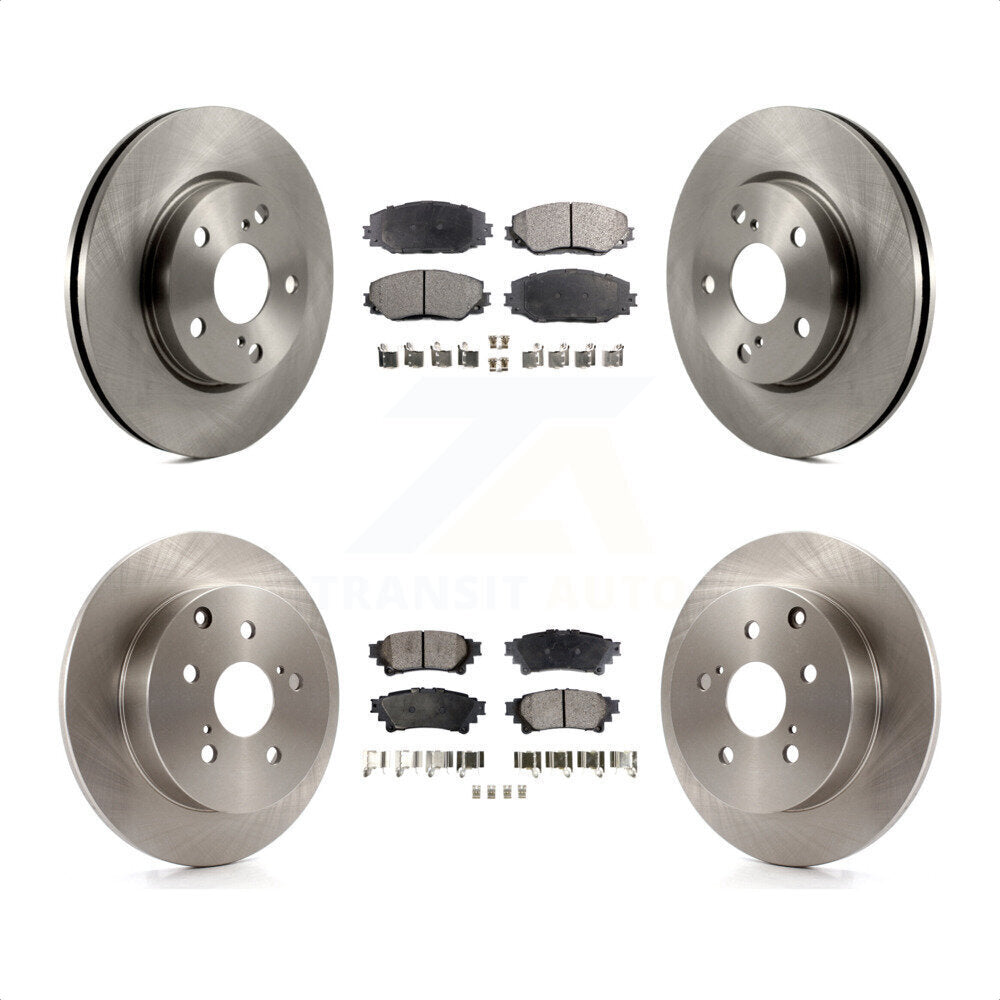 Front Rear Disc Brake Rotors And Semi-Metallic Pads Kit For 2012-2018 Toyota Prius V K8F-101270 by Transit Auto