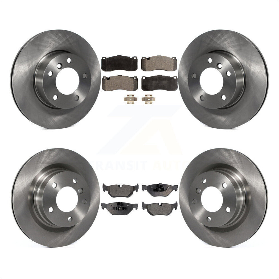 Front Rear Disc Brake Rotors And Semi-Metallic Pads Kit For 2006-2007 BMW 323i With 338mm Diameter Rotor K8F-101274 by Transit Auto