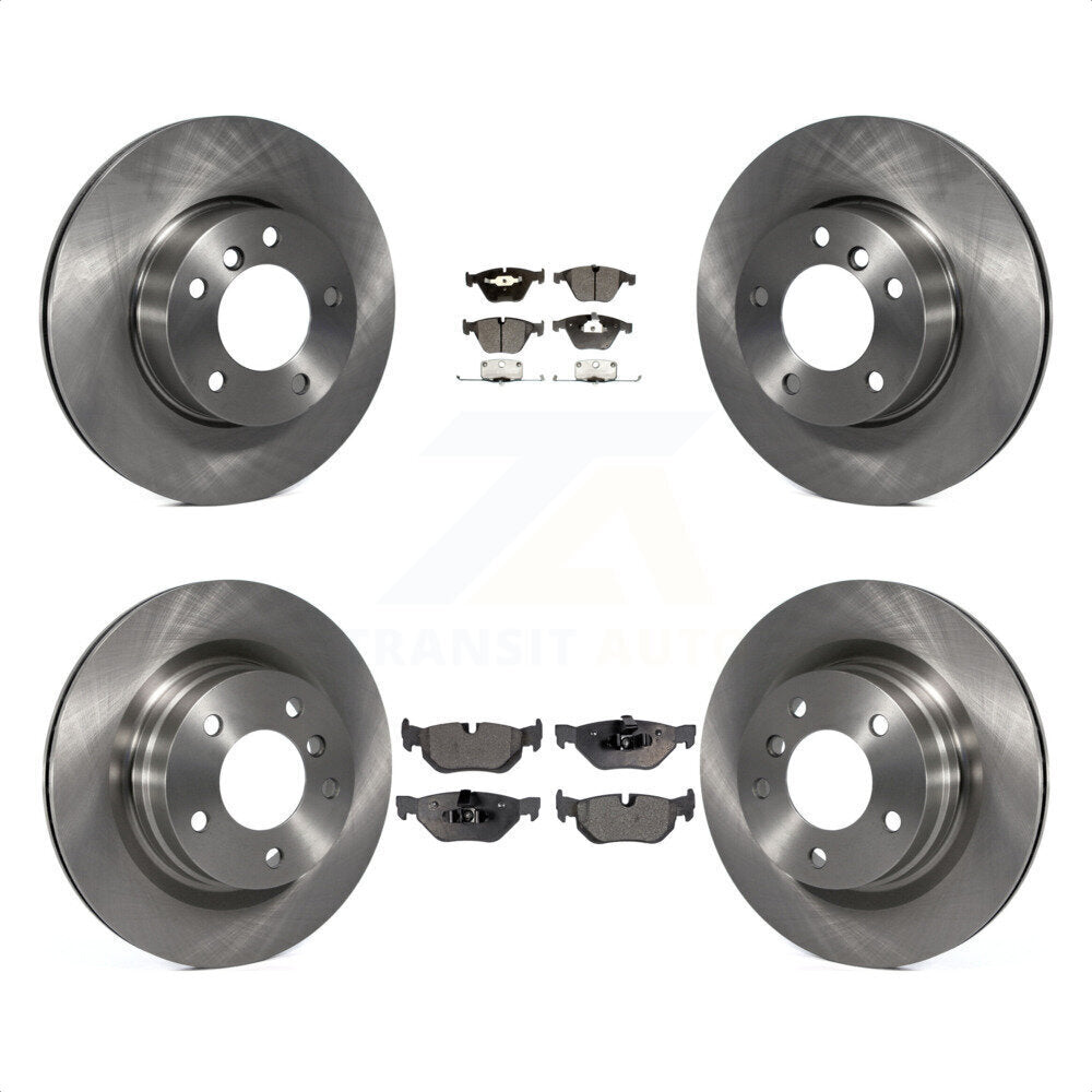 Front Rear Disc Brake Rotors And Semi-Metallic Pads Kit For 2007 BMW 323i With 312mm Diameter Rotor K8F-101275 by Transit Auto