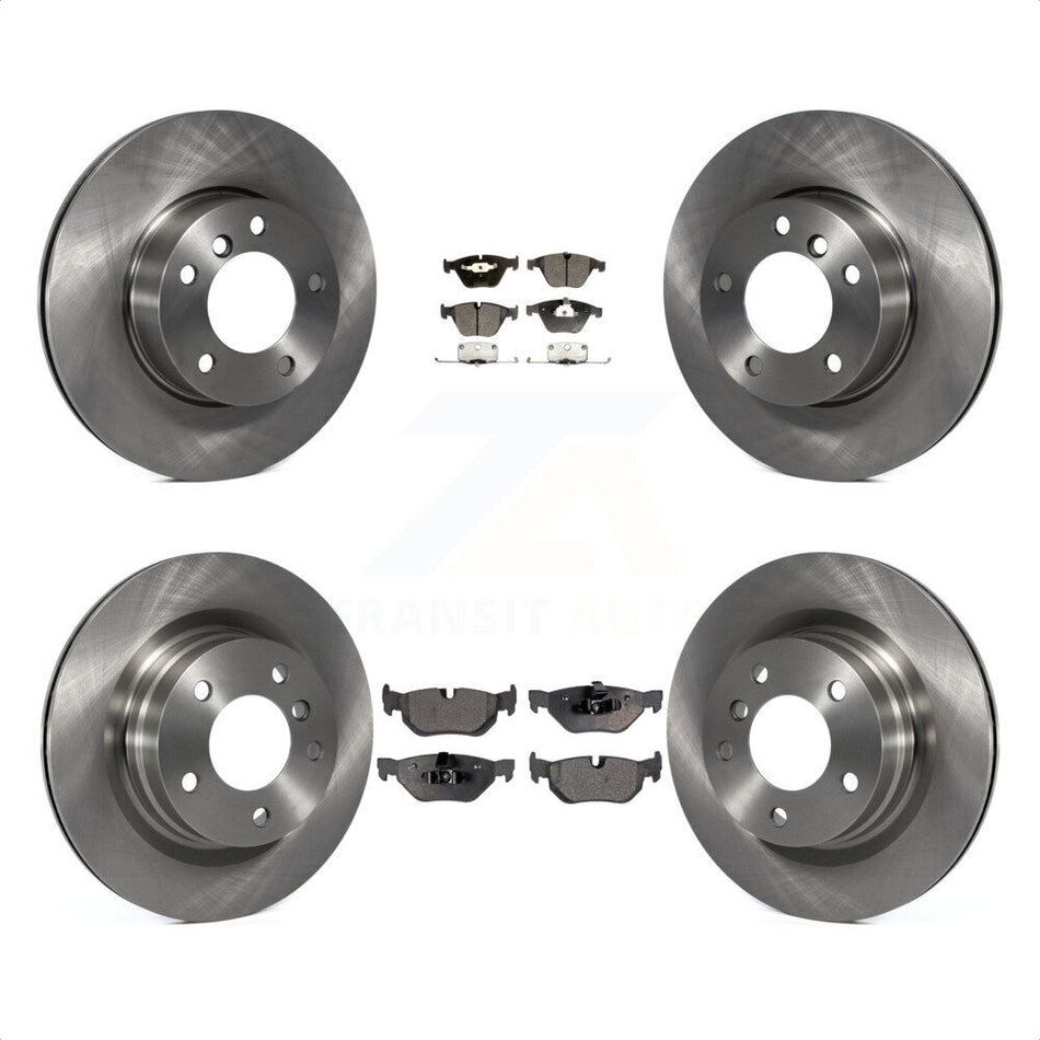 Front Rear Disc Brake Rotors And Semi-Metallic Pads Kit For 2007 BMW 323i With 312mm Diameter Rotor K8F-101275 by Transit Auto