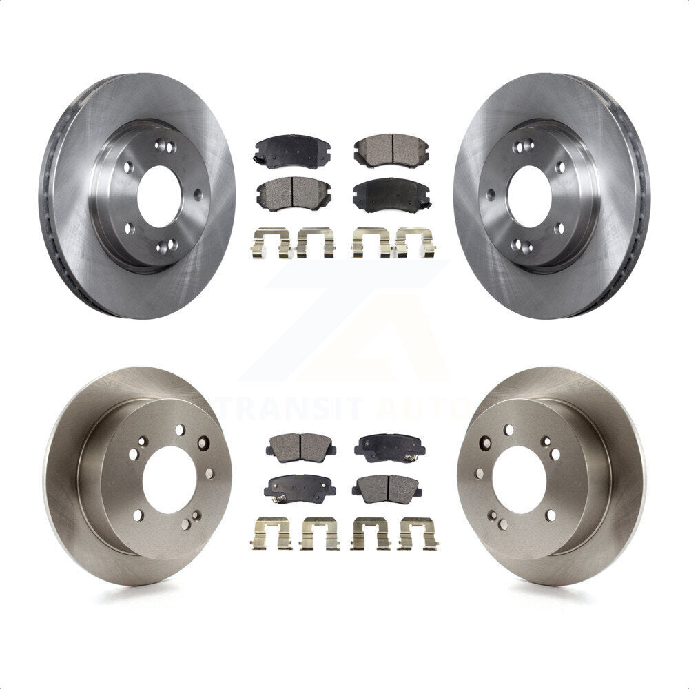 Front Rear Disc Brake Rotors And Semi-Metallic Pads Kit For 2010 Hyundai Elantra Sedan From 03 23 10 K8F-101279 by Transit Auto