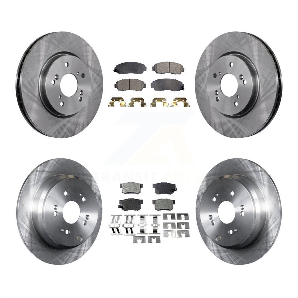 Front Rear Disc Brake Rotors And Semi-Metallic Pads Kit For Acura RDX K8F-101285 by Transit Auto