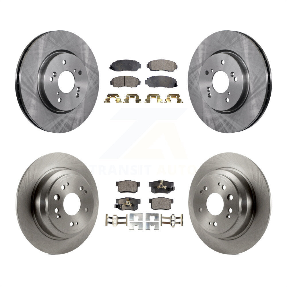 Front Rear Disc Brake Rotors And Semi-Metallic Pads Kit For Honda Accord Crosstour K8F-101286 by Transit Auto