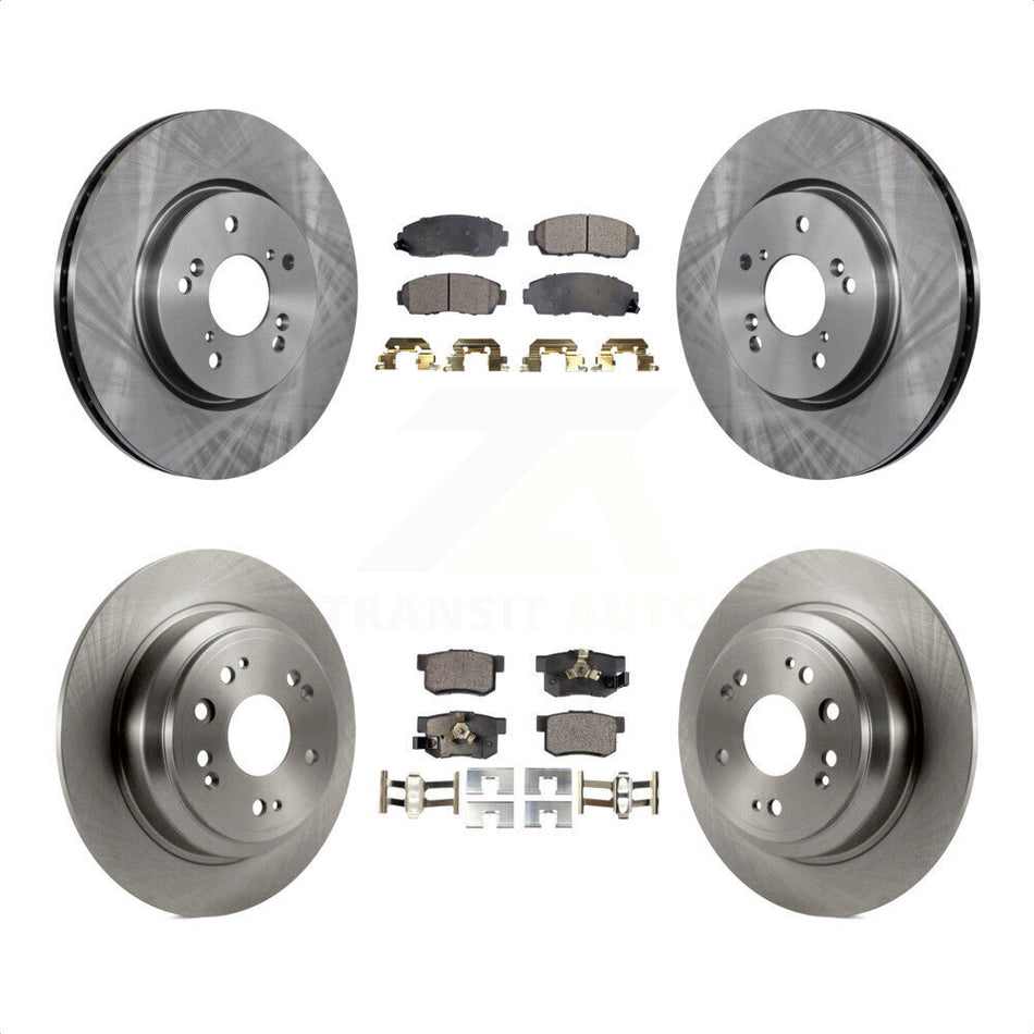 Front Rear Disc Brake Rotors And Semi-Metallic Pads Kit For Honda Accord Crosstour K8F-101286 by Transit Auto