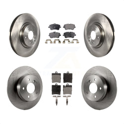 Front Rear Disc Brake Rotors And Semi-Metallic Pads Kit For 2004 Mercedes-Benz C320 Wagon Coupe with RWD With Sport Package K8F-101293